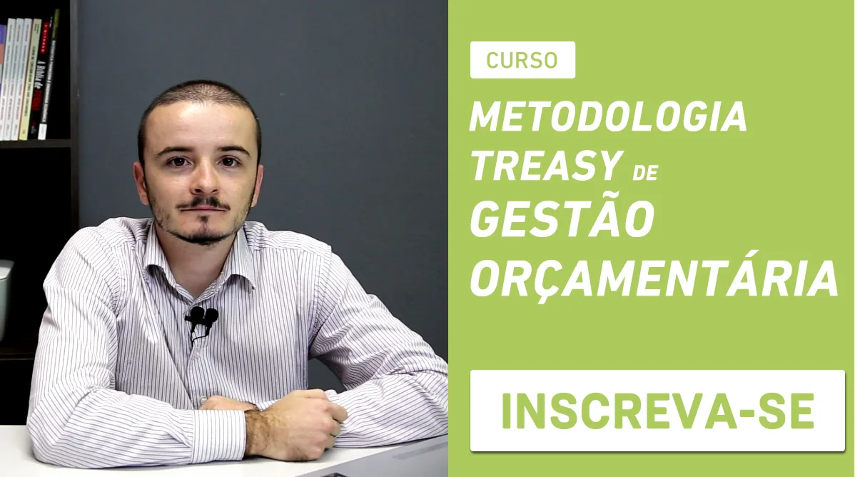Banner verde do curso gestão orçamentária online metodologia Treasy com inscrição