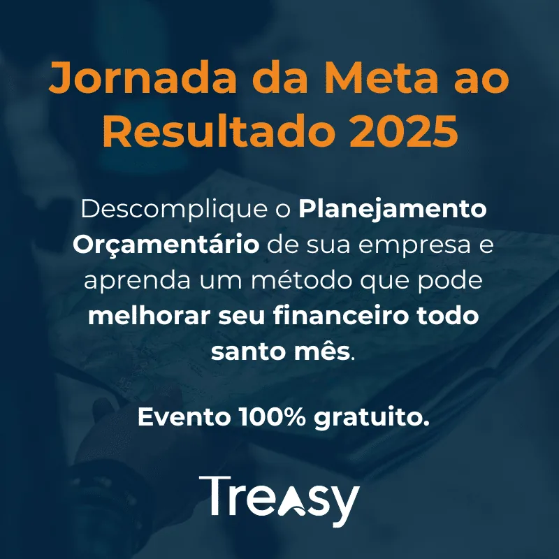 Jornada visual de meta ao resultado 2025 ilustrando planejamento orçamentário anual