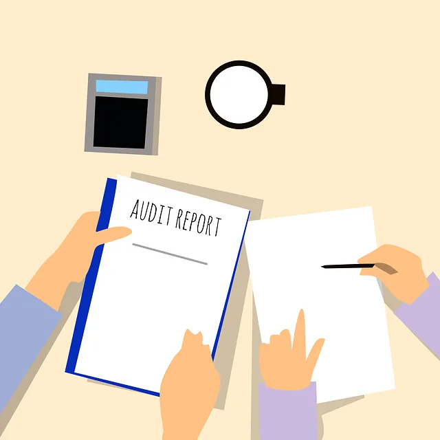 Mãos analisando comite de auditoria relatório lupa verificação