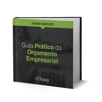 E-book gratuito guia prático explicando o que é orçamento empresarial com capa preta e verde