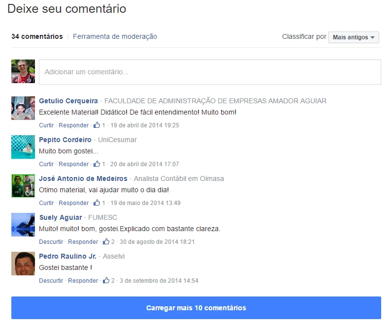 Blog comentários Conta Azul evidenciando comunidade ativa e engajada